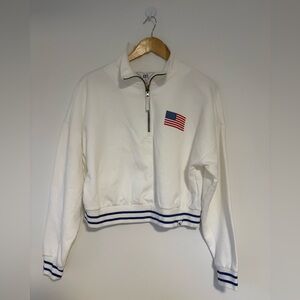 White Crop Style Sweater